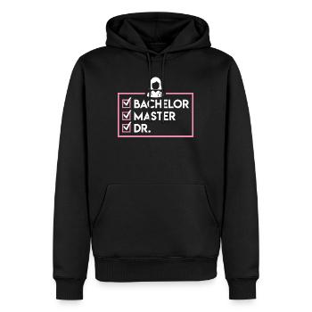 Bachelor Master Dr. Doktorabschluss Geschafft - Männer Premium Bio Hoodie - Schwarz - Vorne - Nico (187cm)