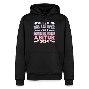 Abiturientin Lizenz zum Klugscheißen Abitur - Männer Premium Bio Hoodie - Schwarz - Vorne - Nico (187cm)