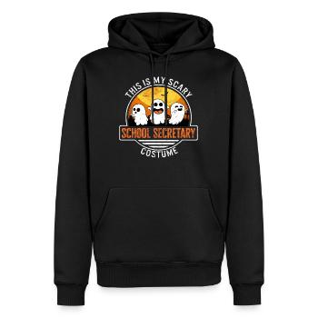 Halloween-Shirt, das ist meine gruselige Schule - Männer Premium Bio Hoodie - Schwarz - Vorne - Nico (187cm)