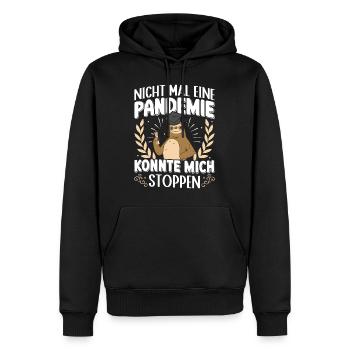 Master La pandémie n'a pas pu m'arrêter - Sweat à capuche Premium bio Homme - noir - Devant - Nico (187cm)