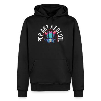 Axolotl Chemise Enfants Art Chemise Axolotl Jeu de mots Animal - Sweat à capuche Premium bio Homme - noir - Devant - Nico (187cm)