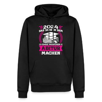 2024 Das Jahr in dem Coole Mädchen Abitur Machen - Männer Premium Bio Hoodie - Schwarz - Vorne - Nico (187cm)