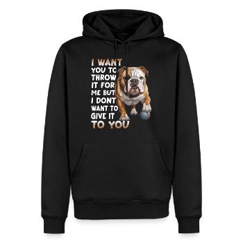 Bulldog anglais Amoureux des chiens Bulldogs - Sweat à capuche Premium bio Homme - noir - Devant - Nico (187cm)