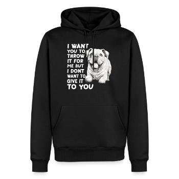 Tenue de promenade pour Bulldogs anglais - Sweat à capuche Premium bio Homme - noir - Devant - Nico (187cm)