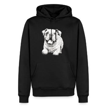 Bouledogues anglais Dog Holder T Dog Walking - Sweat à capuche Premium bio Homme - noir - Devant - Nico (187cm)