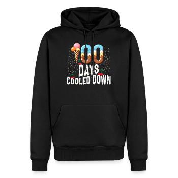 School Shirt, 100 Days Cooled Down Ice Cream With - Men’s Premium Organic Hoodie - black - Front - Nico (187cm)