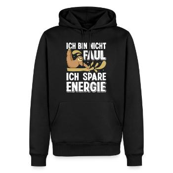 Faulpelz Büro Bin Nicht Faul Spare Energie Lustig - Männer Premium Bio Hoodie - Schwarz - Vorne - Nico (187cm)