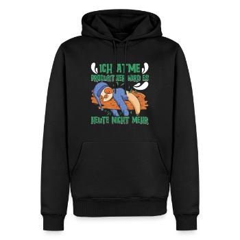Fauler Kollege Ich Atme Produktiver wird es Nicht - Männer Premium Bio Hoodie - Schwarz - Vorne - Nico (187cm)
