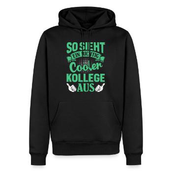 Mitarbeiter So Sieht ein Richtig Cooler Kollege - Männer Premium Bio Hoodie - Schwarz - Vorne - Nico (187cm)