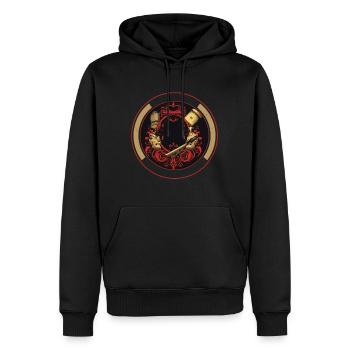 Vie Court Marié Texte Dur Ciseaux Peigne Chien - Sweat à capuche Premium bio Homme - noir - Devant - Nico (187cm)