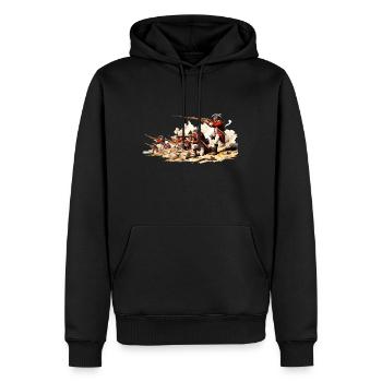 Tuniques rouges Infanterie de ligne du 18e siècle - Sweat à capuche Premium bio Homme - noir - Devant - Nico (187cm)