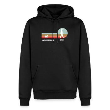 Französische Bulldogge Besitzer Mein Follower ICH - Männer Premium Bio Hoodie - Schwarz - Vorne - Nico (187cm)