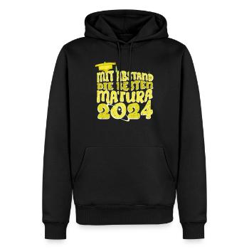 MATURA 2024 Mit Abstand die Besten Maturantin - Männer Premium Bio Hoodie - Schwarz - Vorne - Nico (187cm)