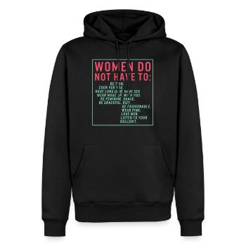Chemise féministe, les femmes n’ont pas besoin d’être minces - Sweat à capuche Premium bio Homme - noir - Devant - Nico (187cm)