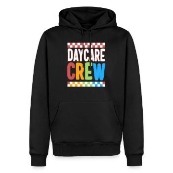 School Shirt, Daycare Crew Tee, Daycare Teacher - Men’s Premium Organic Hoodie - black - Front - Nico (187cm)