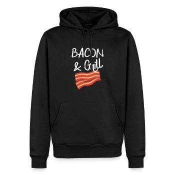 Bacon & Grill Fun Breakfast Bacon Lovers - Men’s Premium Organic Hoodie - black - Front - Nico (187cm)