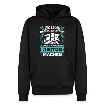2024 Das Jahr in dem Coole Mädchen Abitur Machen - Männer Premium Bio Hoodie - Schwarz - Vorne - Nico (187cm)