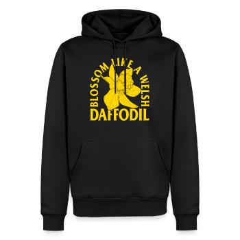 Chemise de motivation, fleur comme une jonquille galloise - Sweat à capuche Premium bio Homme - noir - Devant - Nico (187cm)