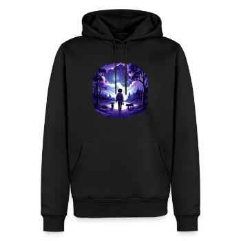 T-shirt rêveur de propriétaire de chien - Sweat à capuche Premium bio Homme - noir - Devant - Nico (187cm)
