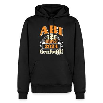 Abi 2024 Geschafft! Abiturienten Abschluss Lustig - Männer Premium Bio Hoodie - Schwarz - Vorne - Nico (187cm)