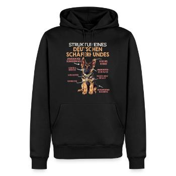 Hundehalter STRUKTUR EINES DEUTSCHEN SCHÄFERHUNDES - Männer Premium Bio Hoodie - Schwarz - Vorne - Nico (187cm)