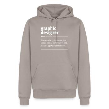 Chemise de conception graphique, Graphiste Nom Le - Sweat à capuche Premium bio Homme - taupe - Devant - Nico (187cm)