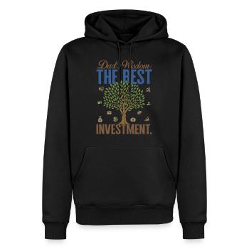 Chemise de paternité, la sagesse de papa le meilleur - Sweat à capuche Premium bio Homme - noir - Devant - Nico (187cm)