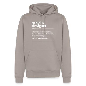 Chemise de conception graphique, Graphiste Nom Le - Sweat à capuche Premium bio Homme - taupe - Devant - Nico (187cm)