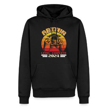 Abitur 2024 LEVEL COMPLETE Abiturienten Abschluss - Männer Premium Bio Hoodie - Schwarz - Vorne - Nico (187cm)