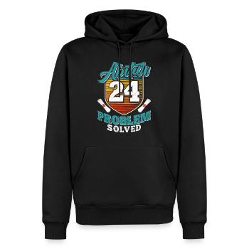 Abitur 2024 Problem Solved Abiturienten Lustiges - Männer Premium Bio Hoodie - Schwarz - Vorne - Nico (187cm)