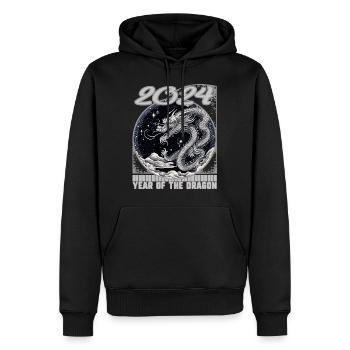 Chinesisches Neujahrsfest des Drachen Gesprenkelter kosmischer Drache - Männer Premium Bio Hoodie - Schwarz - Vorne - Nico (187cm)