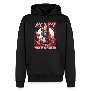 Chinesisches Neujahr des Drachen Kawaii Niedlicher Drache - Männer Premium Bio Hoodie - Schwarz - Vorne - Nico (187cm)