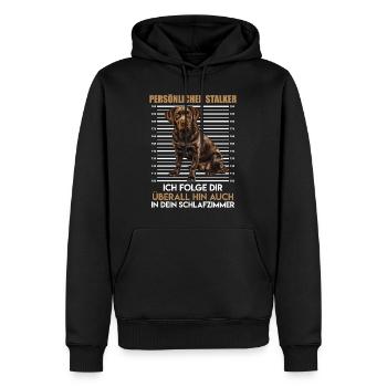Labrador Liebhaber PERSÖNLICHER STALKER Lustiges - Männer Premium Bio Hoodie - Schwarz - Vorne - Nico (187cm)