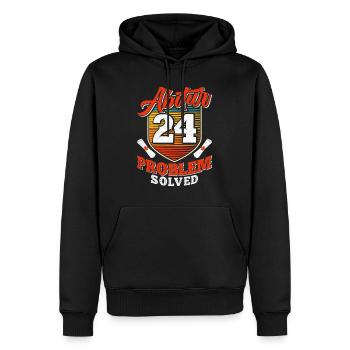 Abitur 2024 Problem Solved Abiturienten Lustiges - Männer Premium Bio Hoodie - Schwarz - Vorne - Nico (187cm)