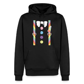 Unicorn Shirt, Suspender Unicorn Fantasy Horn - Men’s Premium Organic Hoodie - black - Front - Nico (187cm)