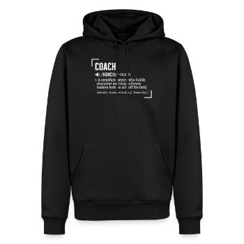 Coach Shirt, Coach Kohch Substantiv 1 A Standhaft - Männer Premium Bio Hoodie - Schwarz - Vorne - Nico (187cm)