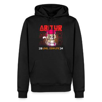 Abitur 2024 LEVEL COMPLETE Abiturienten Abschluss - Männer Premium Bio Hoodie - Schwarz - Vorne - Nico (187cm)