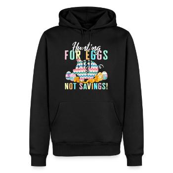 Chemise d’oeuf de Pâques, chasse aux oeufs pas d’économies - Sweat à capuche Premium bio Homme - noir - Devant - Nico (187cm)