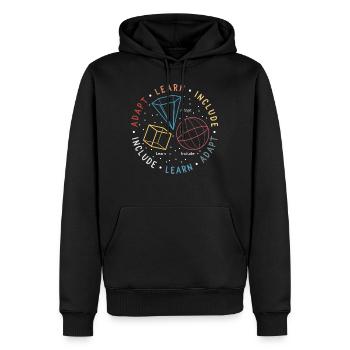 Chemise d’éducation spécialisée, Adapt Learn incluent la 3D - Sweat à capuche Premium bio Homme - noir - Devant - Nico (187cm)