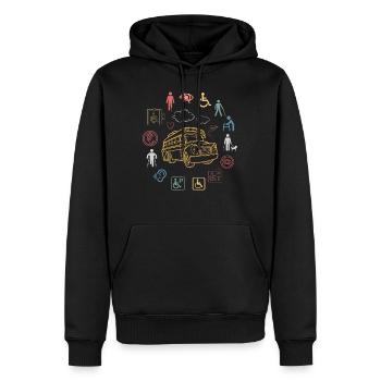 Special Education Shirt, Inclusion Bus Disability - Men’s Premium Organic Hoodie - black - Front - Nico (187cm)