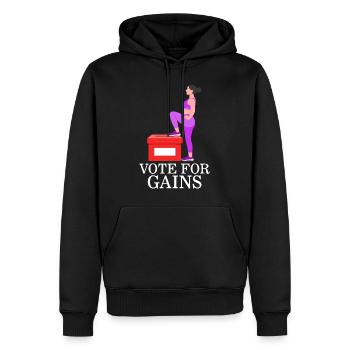 Chemise de sport, Votez pour Gains Tee, élection classique - Sweat à capuche Premium bio Homme - noir - Devant - Nico (187cm)