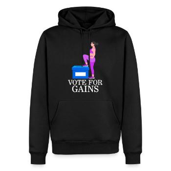 Chemise de sport, Votez pour Gains Tee, élection classique - Sweat à capuche Premium bio Homme - noir - Devant - Nico (187cm)