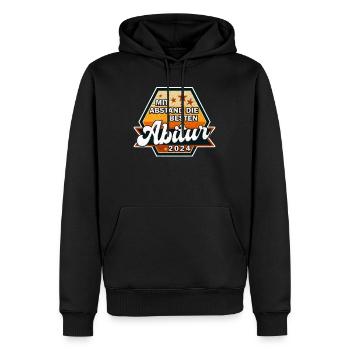Abitur 2024 Mit Abstand die BESTEN ABI - Männer Premium Bio Hoodie - Schwarz - Vorne - Nico (187cm)