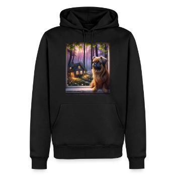 Brussels Griffon Dog Cottagecore Forest Gaze Homme - Sweat à capuche Premium bio Homme - noir - Devant - Nico (187cm)