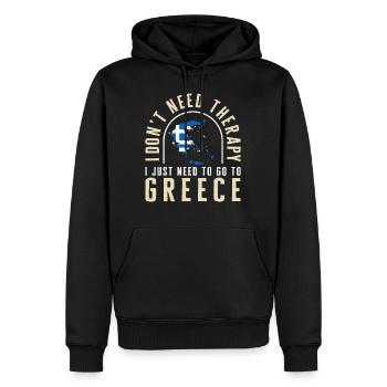 Greek Shirt, I Don't Need Therapy I Just Need To - Men’s Premium Organic Hoodie - black - Front - Nico (187cm)