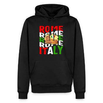 Italien Hemd, Rom Italien Flagge Schiefer Turm - Männer Premium Bio Hoodie - Schwarz - Vorne - Nico (187cm)