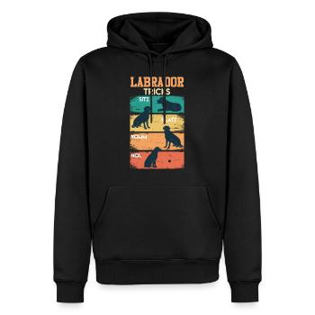Labrador Tricks Sture Labrador Hunde Labrador - Männer Premium Bio Hoodie - Schwarz - Vorne - Nico (187cm)