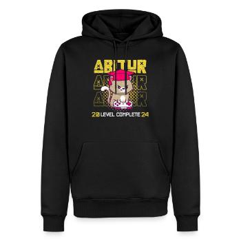 Abitur 2024 LEVEL COMPLETE Abiturienten Abschluss - Männer Premium Bio Hoodie - Schwarz - Vorne - Nico (187cm)