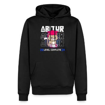 Abitur 2024 LEVEL COMPLETE Abiturienten Abschluss - Männer Premium Bio Hoodie - Schwarz - Vorne - Nico (187cm)