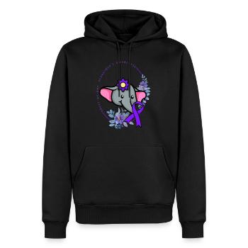 Alzheimer-Aufklärungs-Shirt, Vergiss mich - Männer Premium Bio Hoodie - Schwarz - Vorne - Nico (187cm)